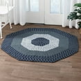 thumbnail image 1 of Better Trends 72" Octagonal Braided Rug 100% Polypropylene Durable and Stain Resistant Reversible Indoor Area Utility Rug, Country Stripe Collection - Dark Blue Stripe, 1 of 2