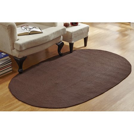 Better Trends Country Braid Collection Reversible Rug 42" X 66" Brown Solid