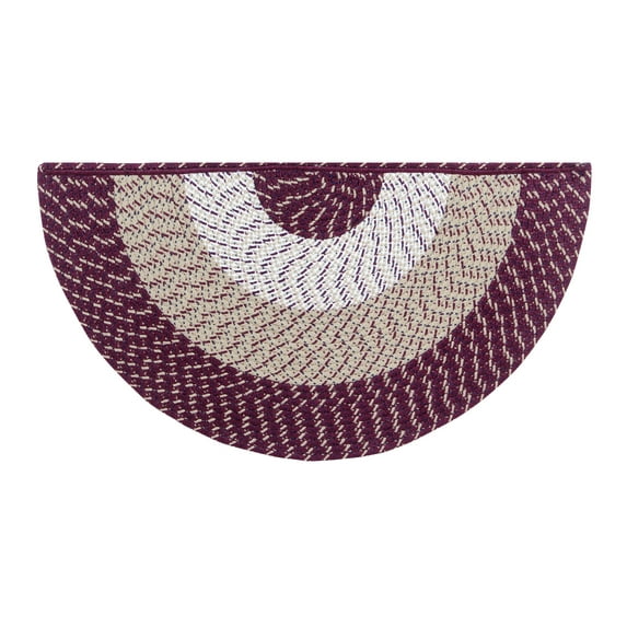 Better Trends 22" x 44" Wedge Braided Rug 100% Polypropylene Durable and Stain Resistant Reversible Indoor Area Utility Rug, Country Stripe Collection - Burgundy Stripe