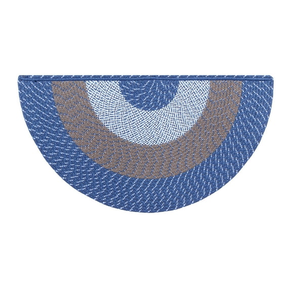Better Trends 22" x 44" Wedge Braided Rug 100% Polypropylene Durable and Stain Resistant Reversible Indoor Area Utility Rug, Country Stripe Collection - Chambray Stripe