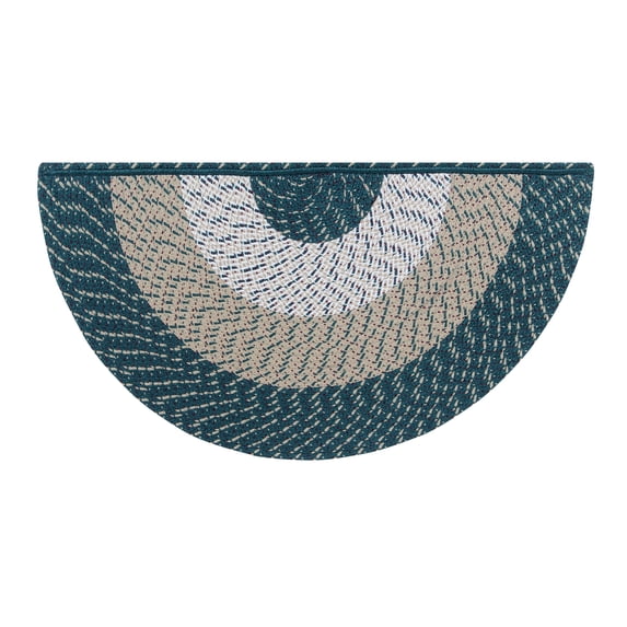 Better Trends 22" x 44" Wedge Braided Rug 100% Polypropylene Durable and Stain Resistant Reversible Indoor Area Utility Rug, Country Stripe Collection - Hunter Stripe