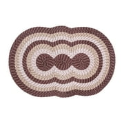 Better Trends Country Braid Reversible Indoor Area Utility Rug 100% Polypropylene, 40" x 60" Tri-Circle, Brown Stripe