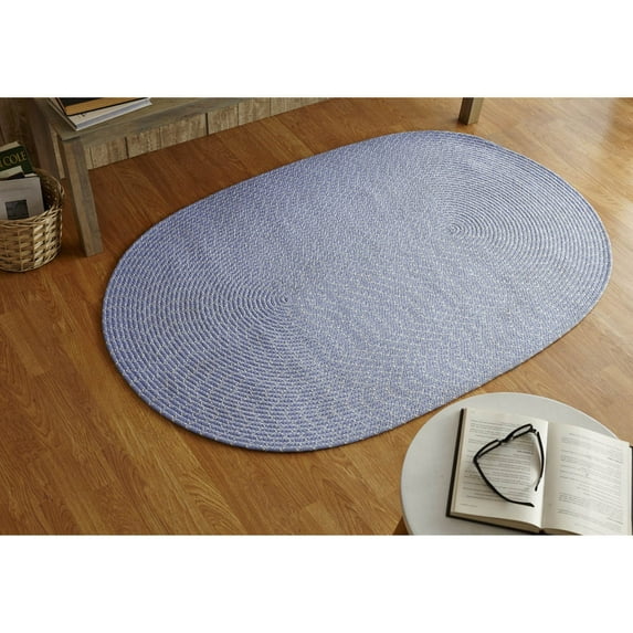 Better Trends 48" Octagonal Braided Rug 100% Polypropylene Durable and Stain Resistant Reversible Indoor Area Utility Rug, Country Stripe Collection - Brown Stripe