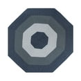 thumbnail image 1 of Better Trends 96" Octagonal Braided Rug 100% Polypropylene Durable and Stain Resistant Reversible Indoor Area Utility Rug, Country Stripe Collection - Dark Blue Stripe, 1 of 2