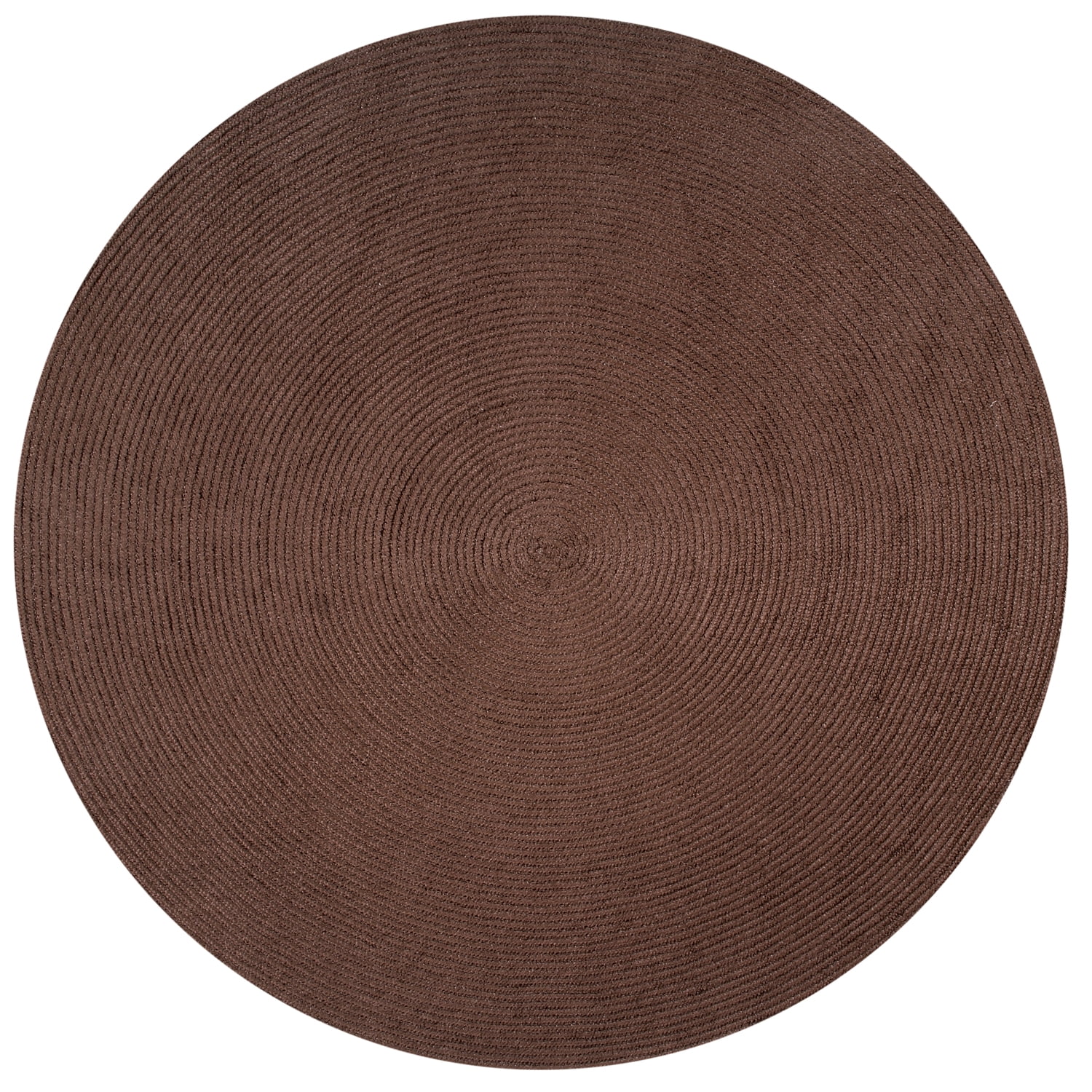 Better Trends Country Braided Rug 6' Round Brown Solid
