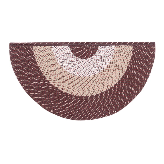 Better Trends 22" x 44" Wedge Braided Rug 100% Polypropylene Durable and Stain Resistant Reversible Indoor Area Utility Rug, Country Stripe Collection - Brown Stripe