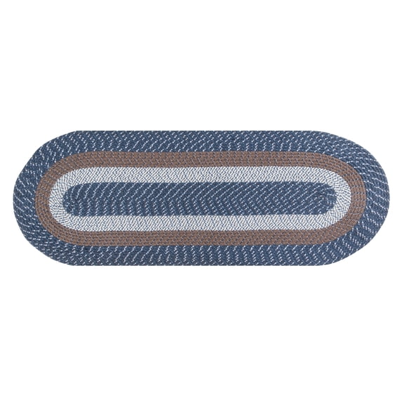Better Trends 24" x 108" Runner Braided Rug 100% Polypropylene Durable and Stain Resistant Reversible Indoor Area Utility Rug, Country Stripe Collection - Chambray Stripe