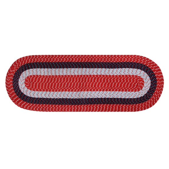 Better Trends 24" x 108" Runner Braided Rug 100% Polypropylene Durable and Stain Resistant Reversible Indoor Area Utility Rug, Country Stripe Collection - Americana Stripe