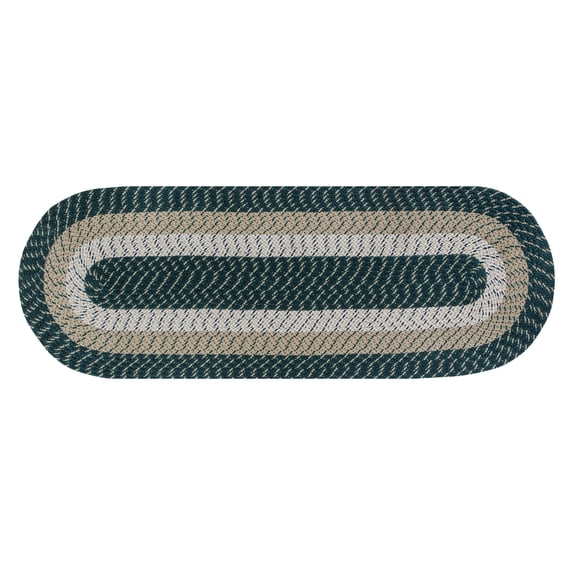 Better Trends 24" x 66" Runner Braided Rug 100% Polypropylene Durable and Stain Resistant Reversible Indoor Area Utility Rug, Country Stripe Collection - Hunter Stripe