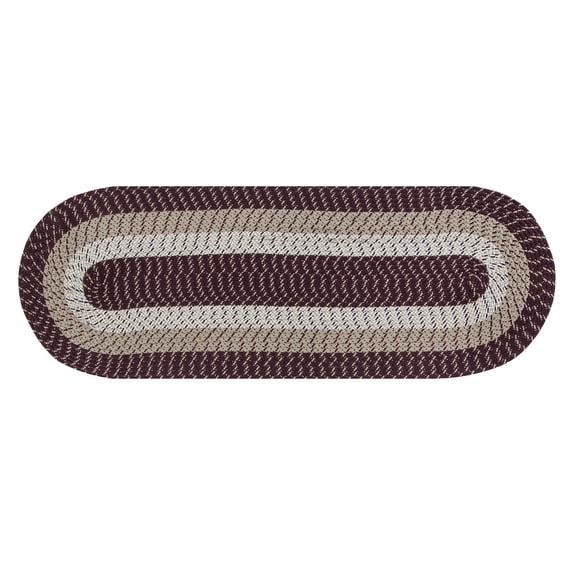 Better Trends 24" x 66" Runner Braided Rug 100% Polypropylene Durable and Stain Resistant Reversible Indoor Area Utility Rug, Country Stripe Collection - Burgundy Stripe