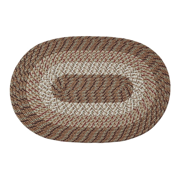 Better Trends 30" x 50" Oval Braided Rug 100% Polypropylene Durable and Stain Resistant Reversible Indoor Area Utility Rug, Country Stripe Collection - Straw Stripe