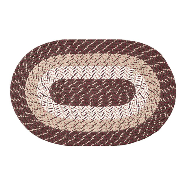 Better Trends Country Polypropylene 30" x 50" Oval Braided Rug Brown