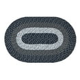 thumbnail image 1 of Better Trends 5.3' x 8.3' Oval Braided Rug 100% Polypropylene Durable and Stain Resistant Reversible Indoor Area Utility Rug, Country Stripe Collection - Dark Blue Stripe, 1 of 5