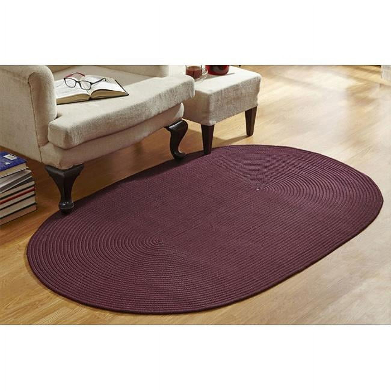 Better Trends Country Solid Braided Rug Burgundy 96 x 132 in