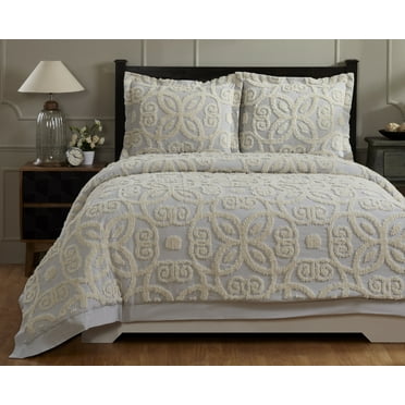 Better Trends Eden Comforter Set 100% Cotton King, for Adult, Gray/Ivory