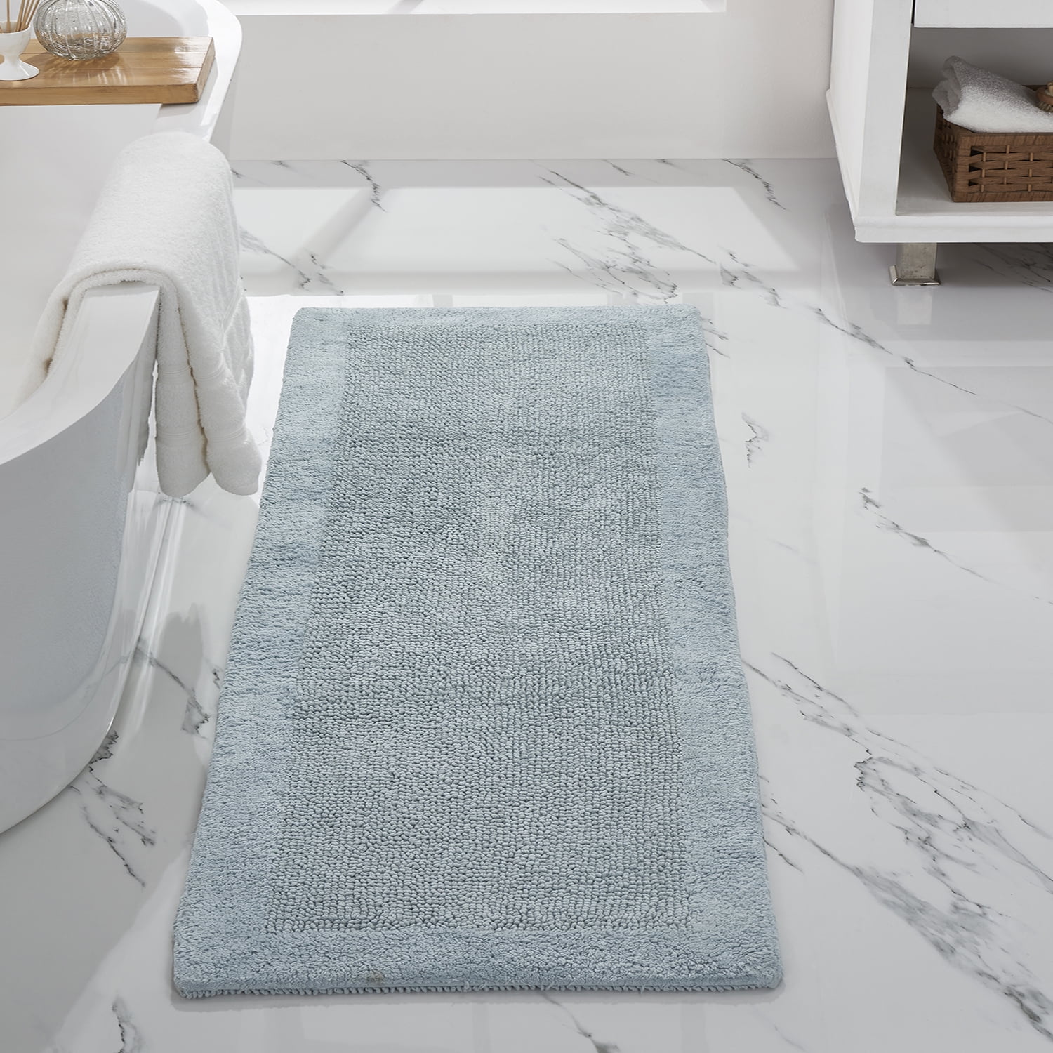 Better Trends Edge Collection 100% Cotton Bathroom Runner, Long ...