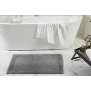 Better Trends Edge Gray Cotton 4 Piece Bath Rug Set, 17" x 24" | 20" x 20" | 21" x 34" | 24" x 40"