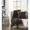 thumbnail image 1 of Better Trends Enrich Decorative & Throw Pillow, 100% Polyester, 50" x 60" Throw & 18" x 18" Pillow, Chocolate, 1 of 7