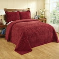 thumbnail image 1 of Better Trends 3 Piece Full/Double Bedspread Set 100% Cotton Chenille Tufted Medallion Pattern Soft & Luxurious Feel, Perfect for Gifting and All Seasons, Machine Washable (Burgundy) Rio Collection, 1 of 6