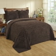 thumbnail image 1 of Better Trends 3 Piece Full/Double Bedspread Set 100% Cotton Chenille Tufted Medallion Pattern Soft & Luxurious Feel, Perfect for Gifting and All Seasons, Machine Washable (Chocolate) Rio Collection, 1 of 6