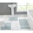 thumbnail image 1 of Better Trends 3 Piece Bathroom Rug Set, 100% Cotton, Extra Soft Tufted Bath Mat, Water Absorbent & Non Slip Bath Rug, (Blue) Granada Collection, 1 of 8