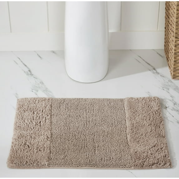 Better Trends 3 Piece Bathroom Rug Set, 100% Cotton, Extra Soft Tufted Bath Mat, Water Absorbent & Non Slip Bath Rug, (Beige) Granada Collection