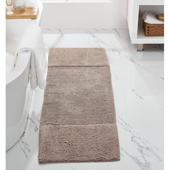 Better Trends 20" x 60" Bathroom Runner Mat 100% Cotton, Extra Soft Tufted Bath Rug, Water Absorbent & Non Slip, Solid Pattern, Beige Granada Collection