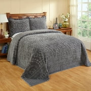 Better Trends Gray Rio Floral Design 100% Cotton Bedspread, for Adult, Queen