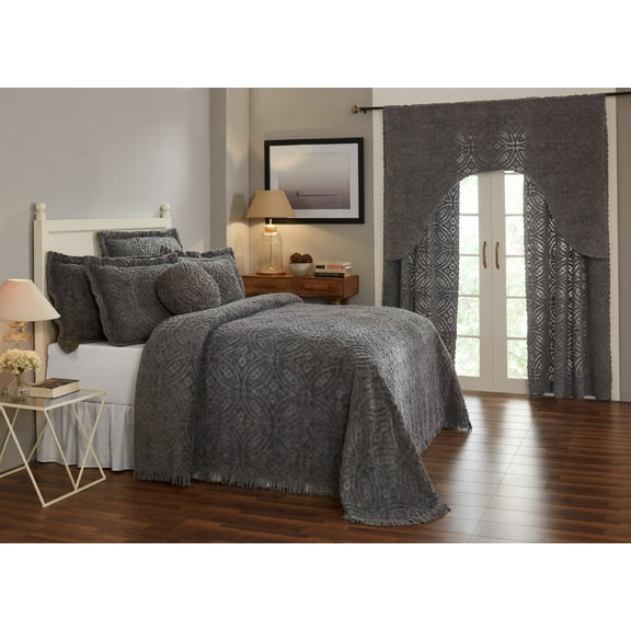 Better Trends Gray Wedding Ring 100% Cotton Bedspread, Twin