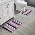 thumbnail image 1 of Better Trends 2 Piece Bathroom Rug Set 100% Polyester Soft Water Absorbent Non Slip Bath Mat Machine Washable Rug Griffie Collection - Purple, 1 of 7