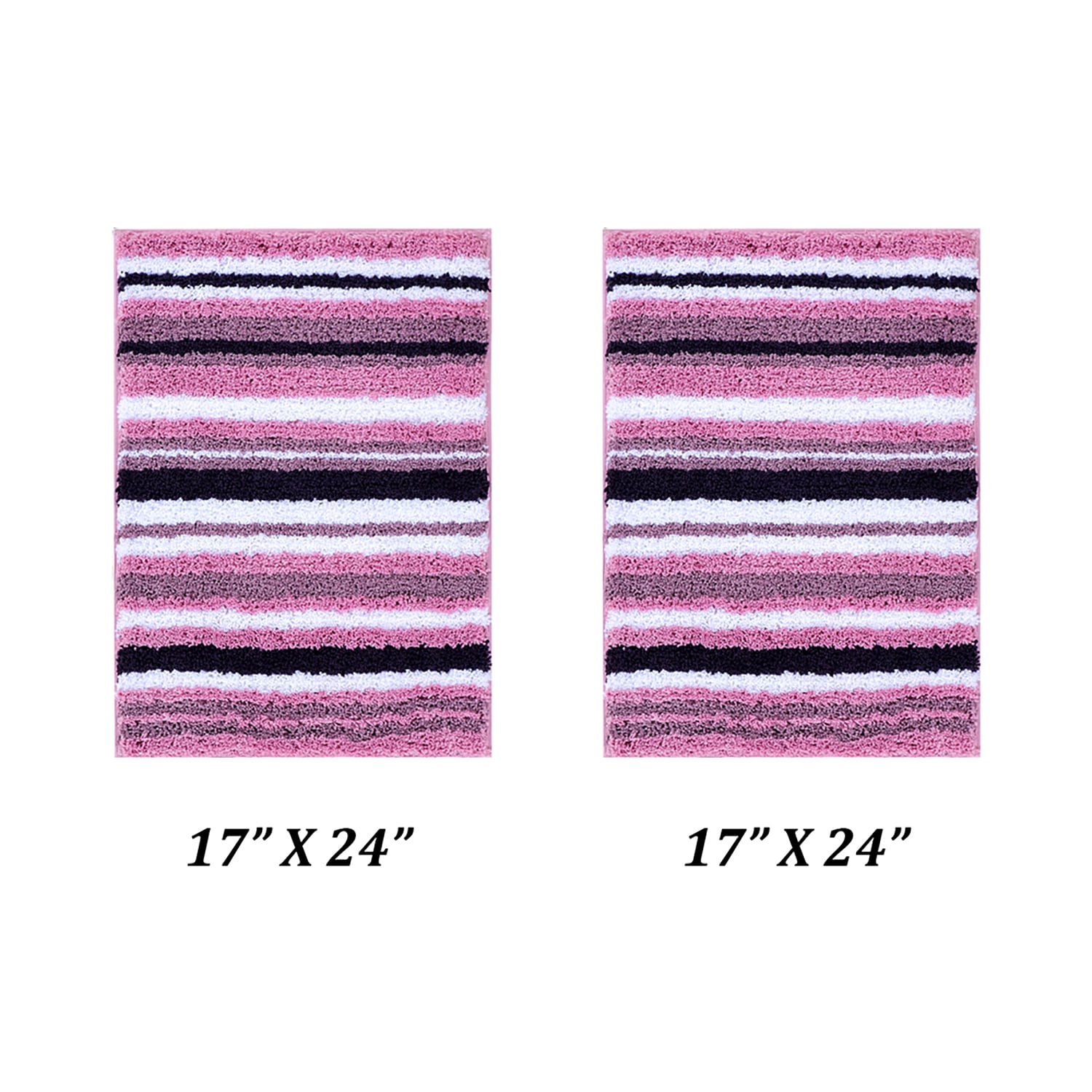 Better Trends 2 Piece Bathroom Rug Set 100% Polyester Soft Water Absorbent Non Slip Bath Mat Machine Washable Rug Griffie Collection - Purple