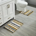 thumbnail image 1 of Better Trends 2 Piece Bathroom Rug Set 100% Polyester Soft Water Absorbent Non Slip Bath Mat Machine Washable Rug Griffie Collection - Yellow, 1 of 7