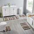 thumbnail image 1 of Better Trends 4 Piece Bathroom Rug Set 100% Polyester Soft Water Absorbent Non Slip Bath Mat Machine Washable Rug Griffie Collection - Brown, 1 of 9