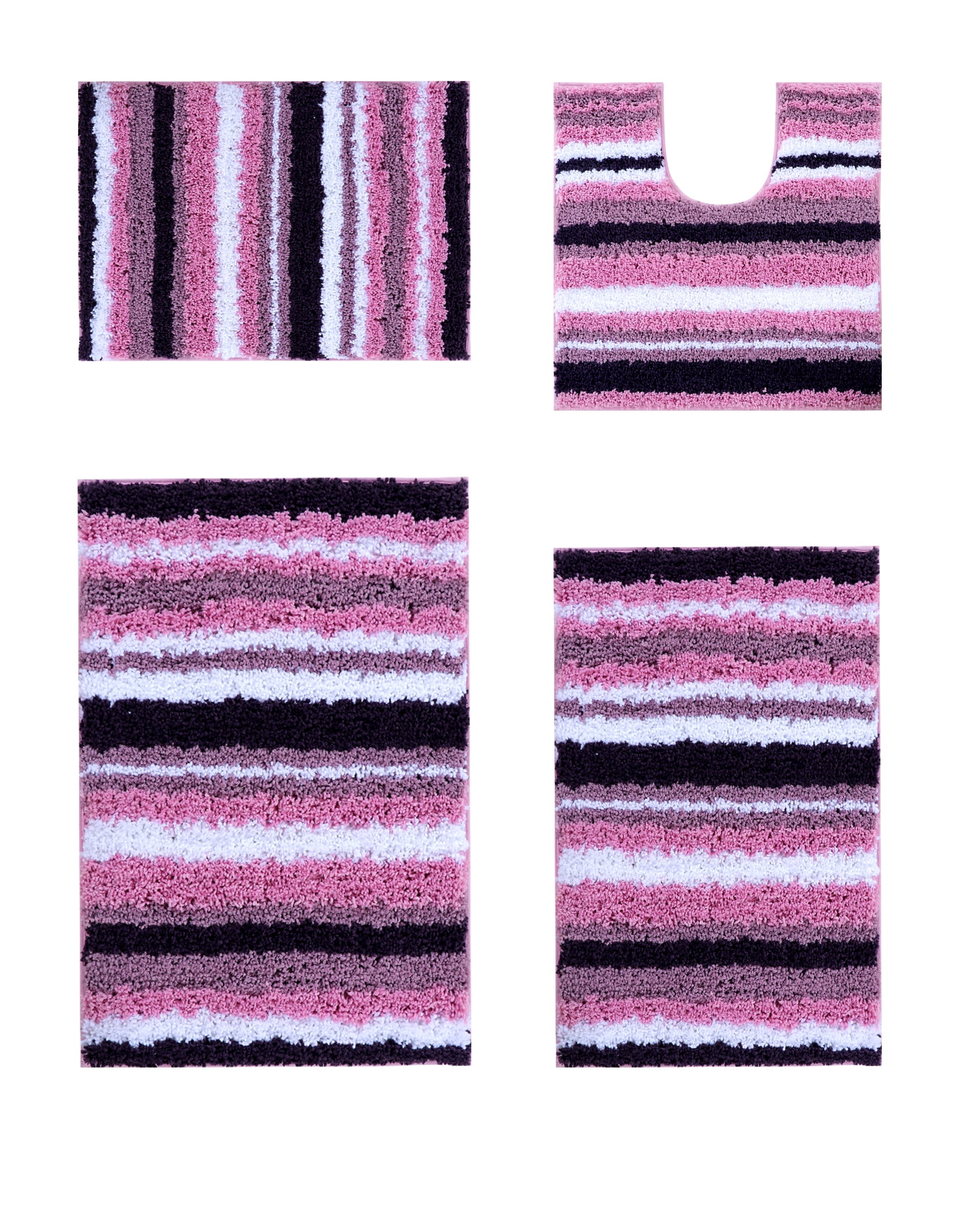 Better Trends Griffie 100 Polyester 4 Piece Set Bath Mat Rug Set