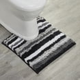 thumbnail image 1 of Better Trends 20" x 20" U-Shape Toilet Rug, 100% Polyester Non Reversible Tufted Bathroom Rug, Contour Mat, Water Absorbent, Machine Washable, Toilet Base Rug Griffie Collection - Gray, 1 of 7