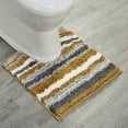 thumbnail image 1 of Better Trends 20" x 20" U-Shape Toilet Rug, 100% Polyester Non Reversible Tufted Bathroom Rug, Contour Mat, Water Absorbent, Machine Washable, Toilet Base Rug Griffie Collection - Yellow, 1 of 7
