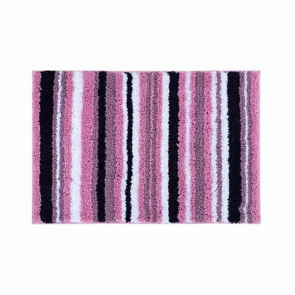 Better Trends Griffie Collection 100% Polyester 24ft. x 36ft. Rectangle Bath Rug in Eggplant