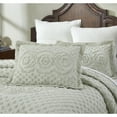 thumbnail image 1 of Better Trends Euro Sham Pillowcase For Bedspread 100% Cotton 1 Pack 26" x 26" Ultra Soft Waffle Weave Medallion Design Decorative Case Covers for Bed Heirloom Collection (Sage), 1 of 5