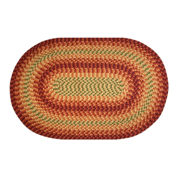 Better Trends 8' x 10' Oval Braided Rug 100% Polypropylene Durable and Stain Resistant Reversible Indoor Area Utility Rug Heritage Collection - Rust