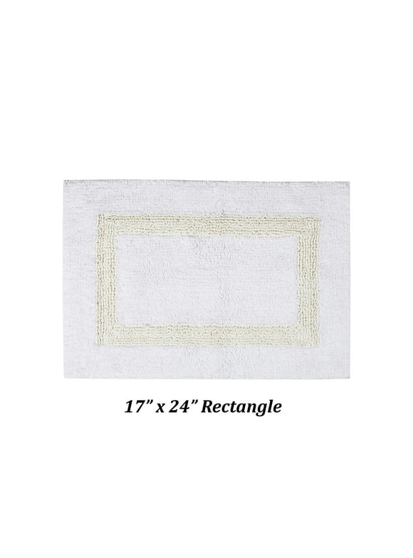 Better Trends Hotel 100% Cotton 17" x 24" Bath Rug - White/Ivory