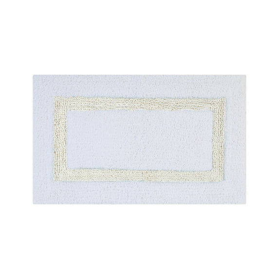 Better Trends Bathroom Rugs Mat 100% Cotton Soft Bath Rug Water Absorbent Reversible Washable for Bathroom Floor Decor, Laundry Room 21" x 34" Hotel Collection - White/Ivory