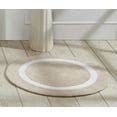 thumbnail image 1 of Better Trends 30'' Round Shape Bathroom Rug with Reversible Backing 100% Cotton Water Absorbent, Machine Washable Hotel Multi Collection - Sand/White, 1 of 6