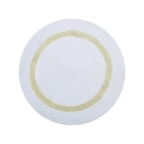 Better Trends Hotel 100 Cotton 30" Round Bath Rug White/Ivory