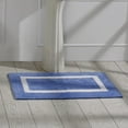 thumbnail image 1 of Better Trends 21" x 34" Bathroom Rugs Mat 100% Cotton Soft Bath Rug Water Absorbent Reversible Washable for Bathroom Floor Decor, Laundry Room Hotel Multi Collection - Dark Blue/White, 1 of 5