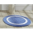 thumbnail image 1 of Better Trends 30'' Round Shape Bathroom Rug with Reversible Backing 100% Cotton Water Absorbent, Machine Washable Hotel Multi Collection - Dark Blue/White, 1 of 3
