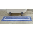 thumbnail image 1 of Better Trends 100% Cotton 20" x 60" Bathroom Runner Rug Extra Soft Water Absorbent Reversible Machine Washable Mat for Bathroom Floor, Laundry Room Hotel Multi Collection - Dark Blue/White, 1 of 3