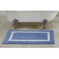 thumbnail image 1 of Better Trends 24" x 40" Bathroom Rugs Mat 100% Cotton Soft Bath Rug Water Absorbent Reversible Washable for Bathroom Floor Decor, Laundry Room Hotel Multi Collection - Dark Blue/White, 1 of 6