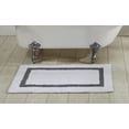 thumbnail image 1 of Better Trends Bathroom Rugs Mat 100% Cotton Soft Bath Rug Water Absorbent Reversible Washable for Bathroom Floor Decor, Laundry Room 24" x 40" Hotel Collection - White/Gray, 1 of 6