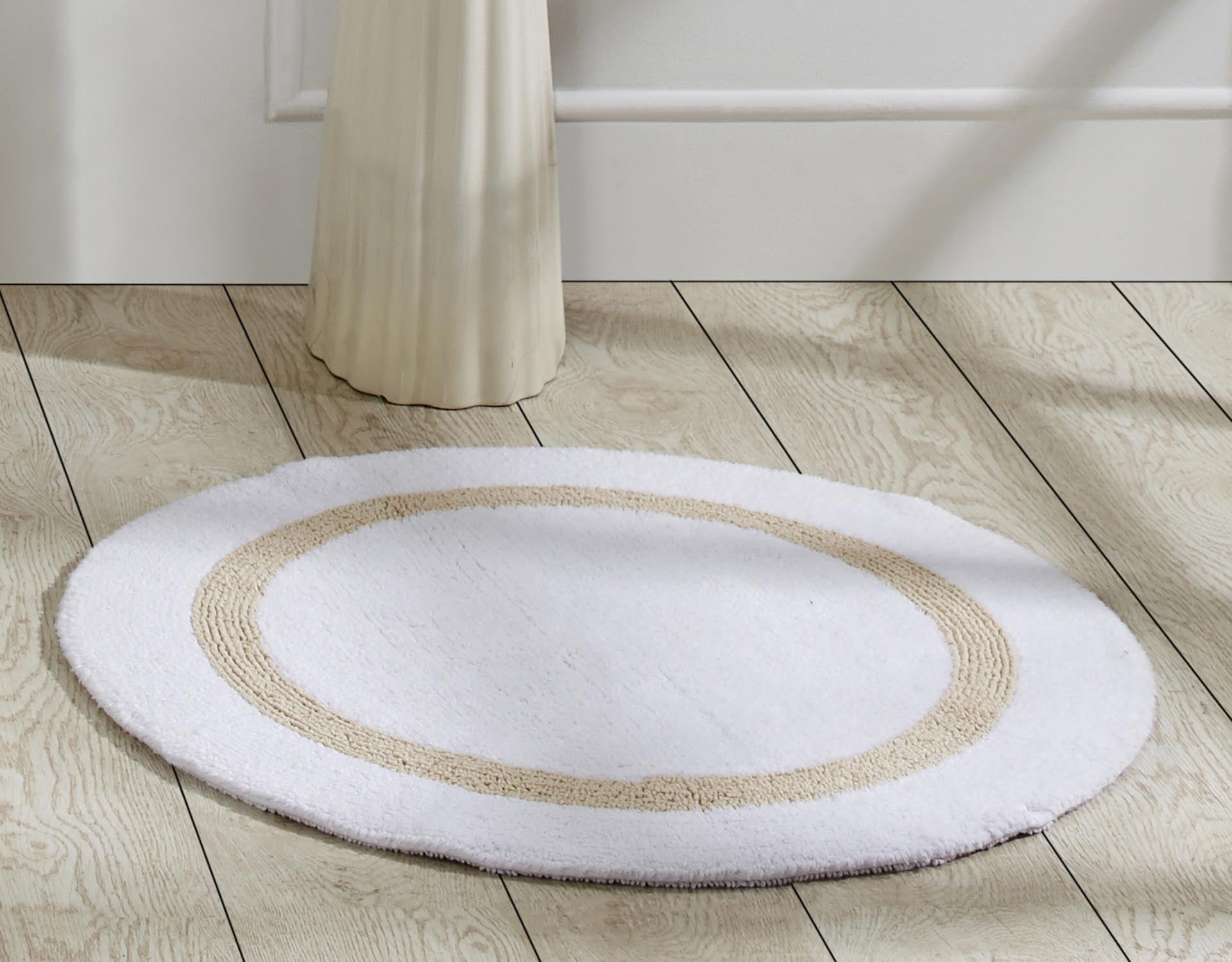 Better Trends 30'' Round Shape Bathroom Rug with Reversible Backing 100 ...