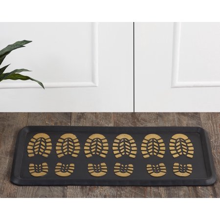 Better Trends Hudons Boot Tray, 100% Plastic, 16" x 32" Rectangle, Gold